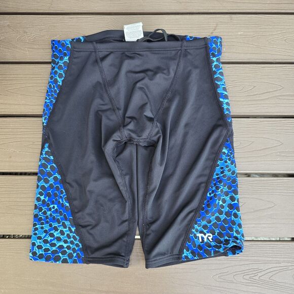 TYR Durafast Lite Swimsuit Swarm Men’s Jammer Black/blue Sz 32 NEW No Tag - Picture 1 of 3